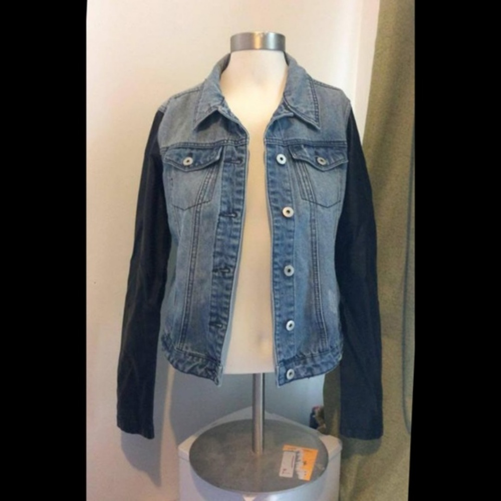 Denim & Moc Leather Jacket